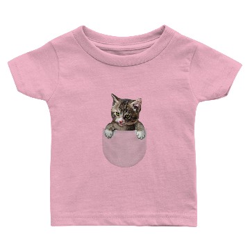 Discover Cat Paws Cute Tabby Kitten Pop Out from Pocket Cat Baby T-shirts