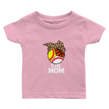 Discover Baseball Gift Softball Ball Mom Funny Baseball Softball Basketball Leopard Mom Baby T-shirts