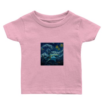 Discover Ocean Shark Surrealism Starry Night Tiger Shark Baby T-shirts