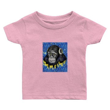 Discover Monkey Lover Starry Night Music Headphones Monkey Baby T-shirts