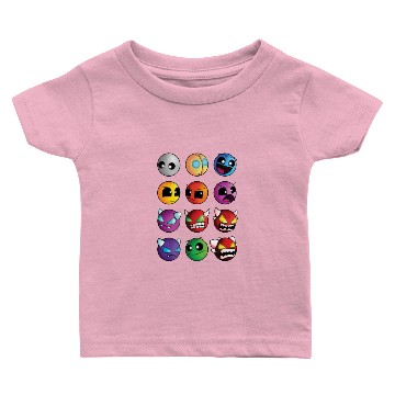 Discover geometry dash difficulty demon faces Baby T-shirts