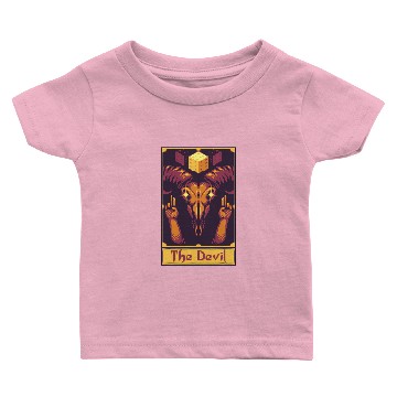 Discover 8 bit pixel tarot The Devil nerd geek devil funny Baby T-shirts