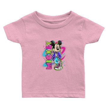 Discover Disney Mickey Mouse Airbrush Baseball Tees Baby T-shirts