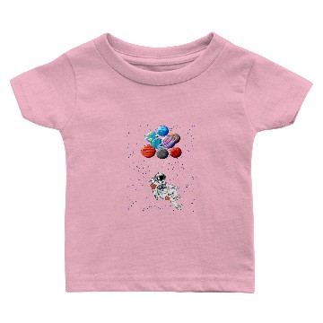 Discover Astronauts Floating Astronaut Balloon Galaxy Futuristic Outer Space Baby T-shirts