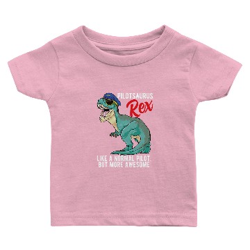 Discover Dinosaur Dino Pilotsaurus Rex Airplane Pilot Dinosaur T Rex Aviator Dino 8 Baby T-shirts