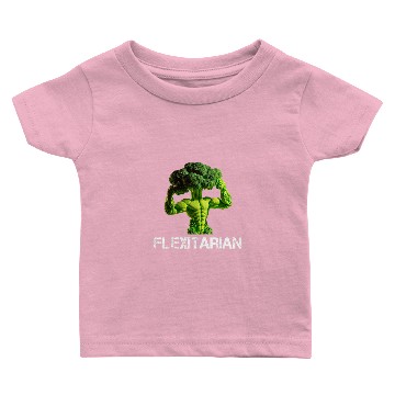 Discover Flexitarian Broccoli Bodybuilder Clean Eating Weight Lifting Baby T-shirts