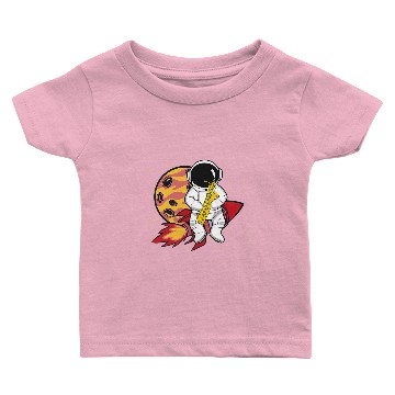 Discover Astronauts Spaceman Playing Saxophone Baby T-shirts