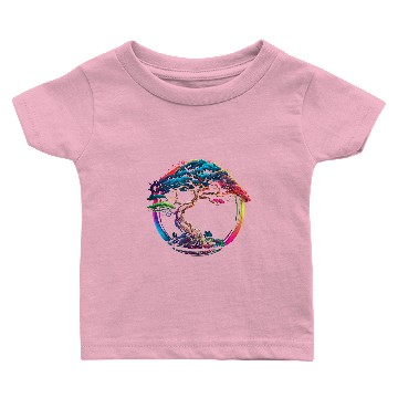 Discover Bonsai Enso zen circle tree Japan spirituality rainbow Baby T-shirts