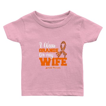 Discover Leukemia Survivor Mens I Wear Orange For My Wife Leukemia Cancer Ribbon Baby T-shirts