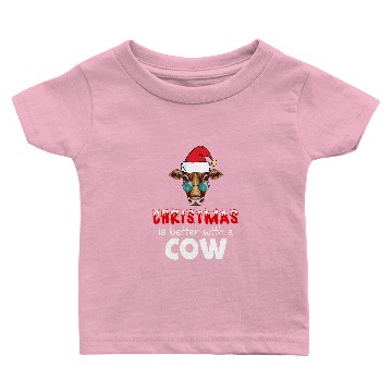 Discover Cattle Cow Christmas Is Better With A Cow Santa snow Baby T-shirts