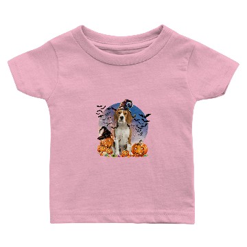 Discover Dog Halloween Beagle Jack O Lantern Pumpkin Moon 69 Baby T-shirts
