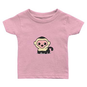 Discover Monkey Lover Chibi Kawaii Capuchin Monkey Forest Primate Animal Lover50 Baby T-shirts