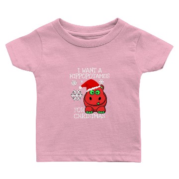 Discover Hippo Gift I Want A Hippopotamus For Christmas xmass Pajama Costume 28 Baby T-shirts