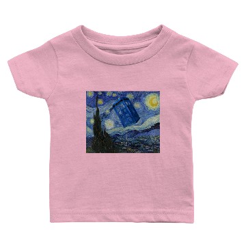 Discover Starry Night Tardis - Tardis - Baby T-shirts