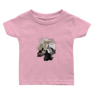 Discover Three Wolves Howling at the Moon Wolf Lover Baby T-shirts