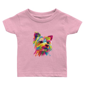 Discover Funny Dog Yorkie Pop Art Baby T-shirts