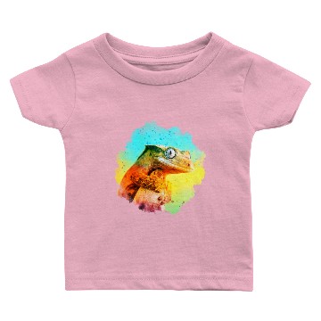 Discover Crested Gecko Watercolor Reptile Keeper Lizard Baby T-shirts