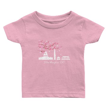 Discover Washington DC Monuments Memorials Cherry Blossoms Baby T-shirts