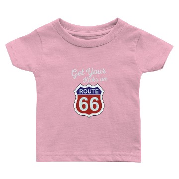 Discover Get Your Kicks - Route 66 - Distressed 60's Baby T-shirts