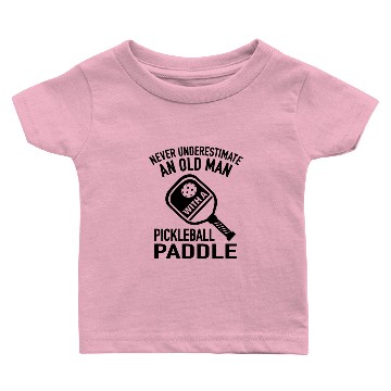 Discover Paddleball - Old Man with a Pickleball Paddle Baby T-shirts