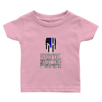 Discover American Warrior Spartan Helmet I Thin Blue Line Baby T-shirts