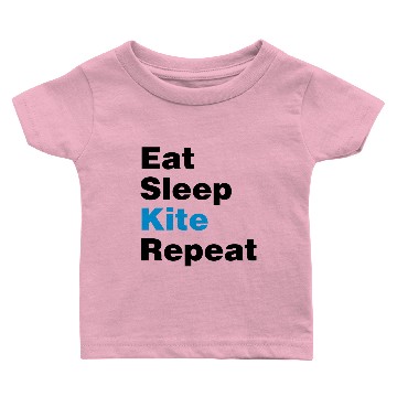 Discover eat sleep kite repeat 2col Baby T-shirts