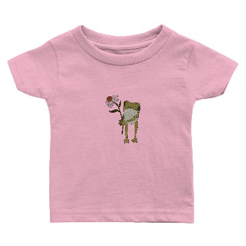 Discover Flower Frog Embroidered Crewneck Baby T-shirts