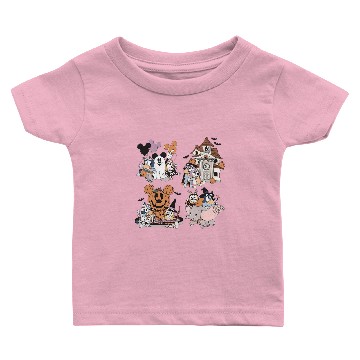 Discover Mickey Mouse Ghost Baby T-shirts, BlueyDad Halloween Baby T-shirts, Haunted Mansion Baby T-shirts