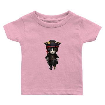 Discover Pirate Cat Funny Kitten Eye Patch Hook Jolly Roger Flag32 Baby T-shirts