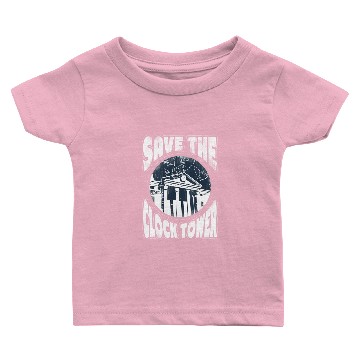 Discover Back to the Future Save Clocktower Charcoal Heather Baby T-shirts