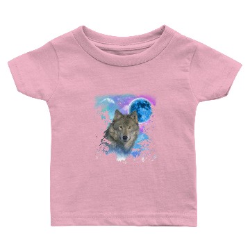 Discover Grey Wolf MidNight Forest Baby T-shirts