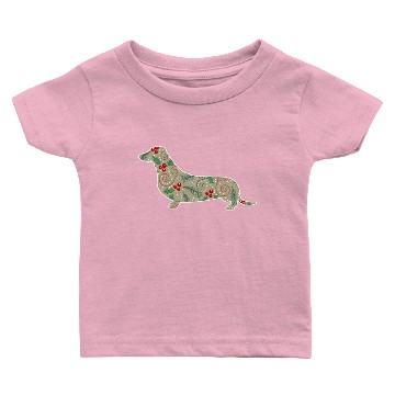 Discover Christmas Holly Dachshund Baby T-shirts