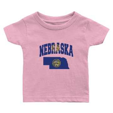 Discover Nebraska Flag Map Baby T-shirts