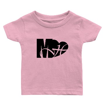 Discover Mo Heart Solid Black Baby T-shirts