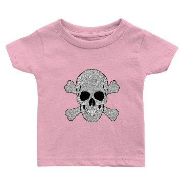 Discover Silver Glitter Skull And Crossbones Baby T-shirts