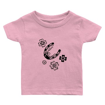 Discover Horseshoe with shamrocks. Luck, lucky charm. Baby T-shirts