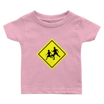 Discover Traffic Sign Caution School Baby T-shirts