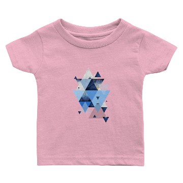 Discover Geometric Triangles in Indigo Blue Baby T-shirts