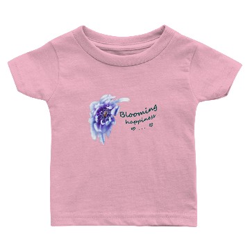 Discover Blue peony flower with text Baby T-shirts