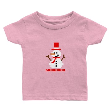 Discover Pixel Snowman funny Baby T-shirts