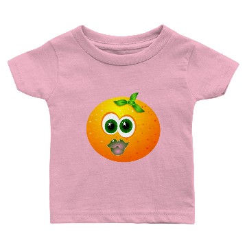Discover Orange Fruit Fun Face Baby T-shirts