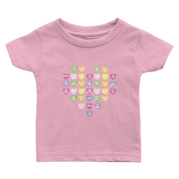 Discover Candy Hearts Heart - White BG Baby T-shirts