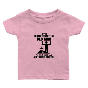 Discover Old Man Air Traffic Control Baby T-shirts