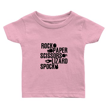 Discover Rock Paper Scissors Lizard Spock Baseball Baby T-shirts