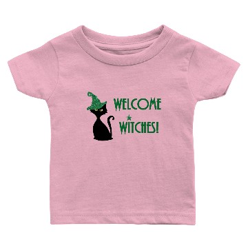 Discover witches welcome with funny witchy wicca cat Baby T-shirts