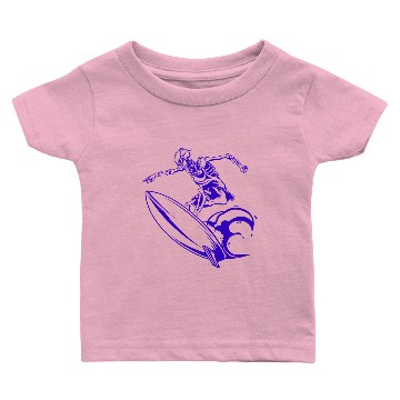 Discover Surfing Skeleton 2c Baby T-shirts