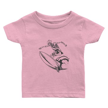 Discover Surfing Skeleton 2 Baby T-shirts