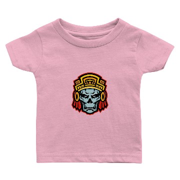 Discover Aztec Warrior Skull Mascot Baby T-shirts