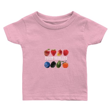 Discover Fruits apple strawberry mango raspberry grape frui Baby T-shirts