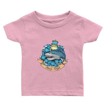 Discover Shark Attack Lighthouse Baby T-shirts